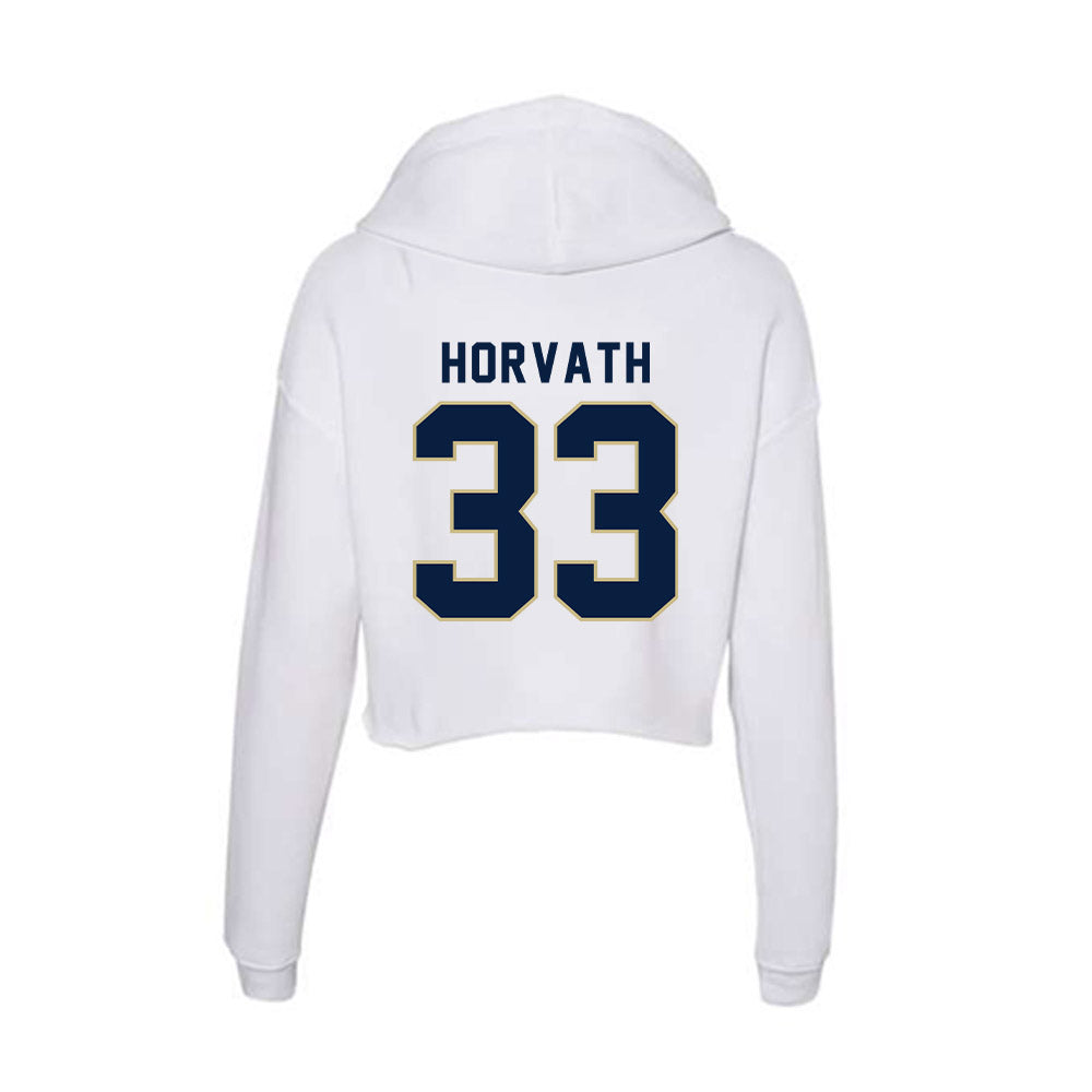 Akron - NCAA Baseball : Andrew Horvath - Women's Crop Fleece Hoodie T-Shirts, Sweatshirt | CoreVibeTees.com (Image 2)