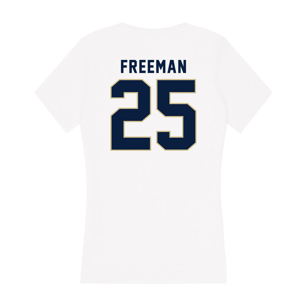 Akron - NCAA Men's Basketball : Enrique Freeman - Women's V-Neck T-Shirt Hoodie, Sweatshirt | CoreVibeTees.com (Image 2)