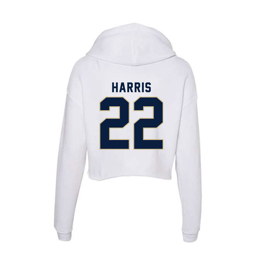 Akron - NCAA Men's Basketball : Josiah Harris - Women's Crop Fleece Hoodie T-Shirts, Sweatshirt | CoreVibeTees.com (Image 2)
