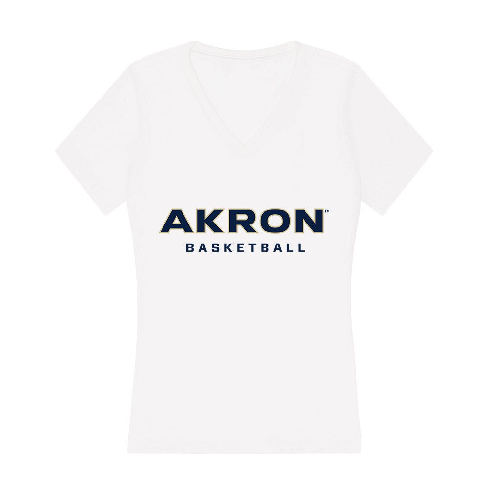 Akron - NCAA Men's Basketball : Zachary Halligan - Women's V-Neck T-Shirt Hoodie, Sweatshirt | CoreVibeTees.com (Image 1)