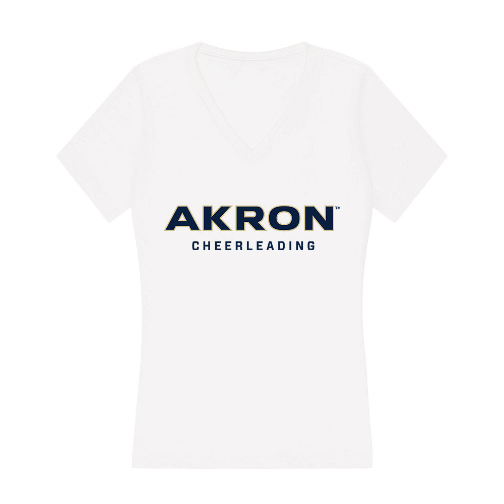 Akron - NCAA Cheerleading : Zak Robinson - Women's V-Neck T-Shirt Hoodie, Sweatshirt | CoreVibeTees.com (Image 1)