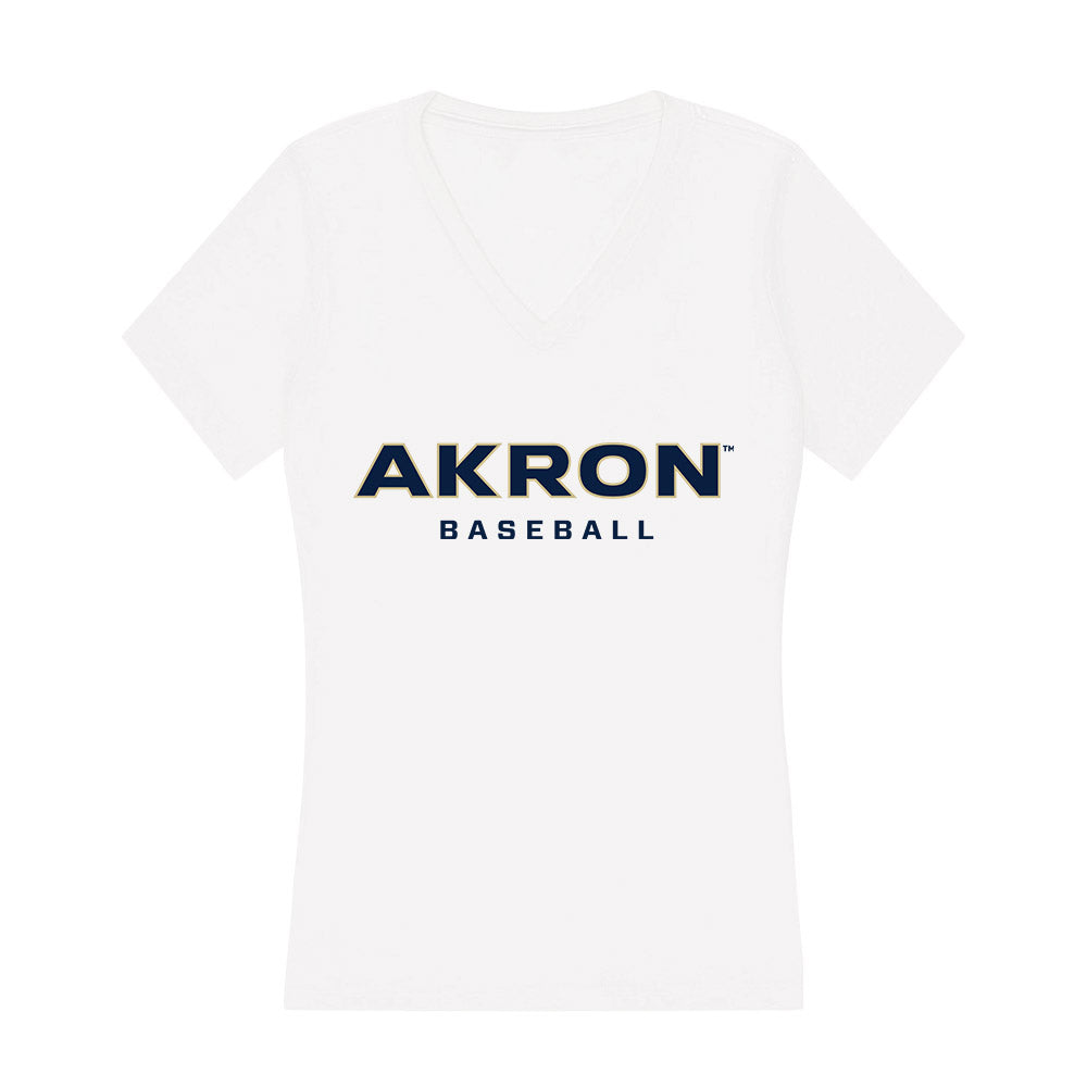 Akron - NCAA Baseball : Charles Schebler - Women's V-Neck T-Shirt Hoodie, Sweatshirt | CoreVibeTees.com (Image 1)