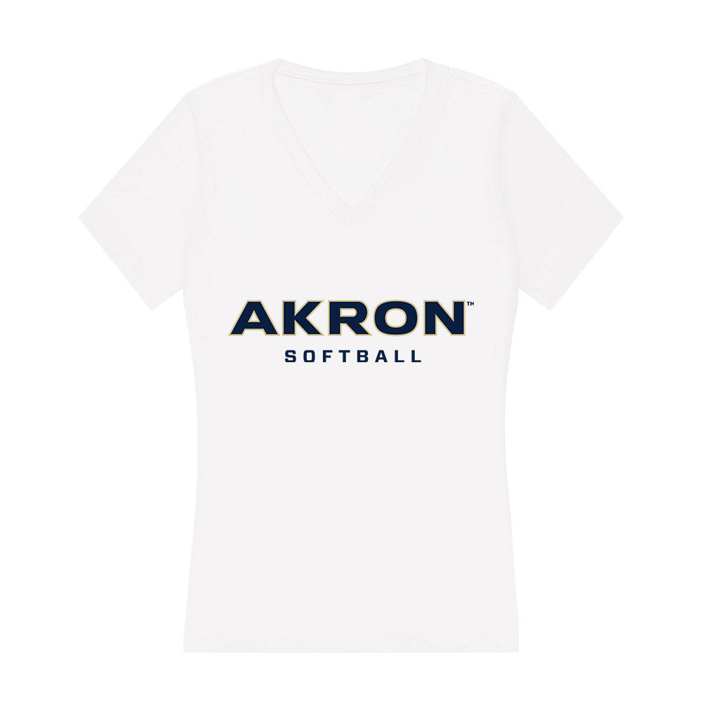 Akron - NCAA Softball : Rachel Smigielski - Women's V-Neck T-Shirt Hoodie, Sweatshirt | CoreVibeTees.com (Image 1)