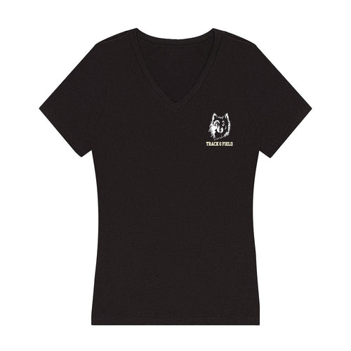 '- NCAA Women's Track & Field : Morgan Sheldon - Women's V-Neck T-Shirt Hoodie, Sweatshirt | CoreVibeTees.com (Image 1)