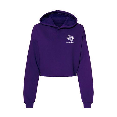 '- NCAA Men's Track & Field : Payton Bragg - Women's Crop Fleece Hoodie T-Shirts, Sweatshirt | CoreVibeTees.com (Image 1)
