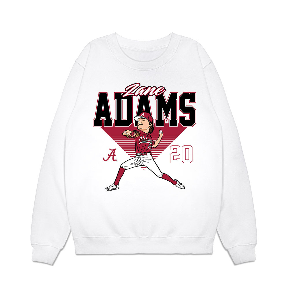 Alabama - NCAA Baseball : Zane Adams - Caricature Premium Crewneck Sweatshirt Style001 T-Shirts, Hoodie | CoreVibeTees.com