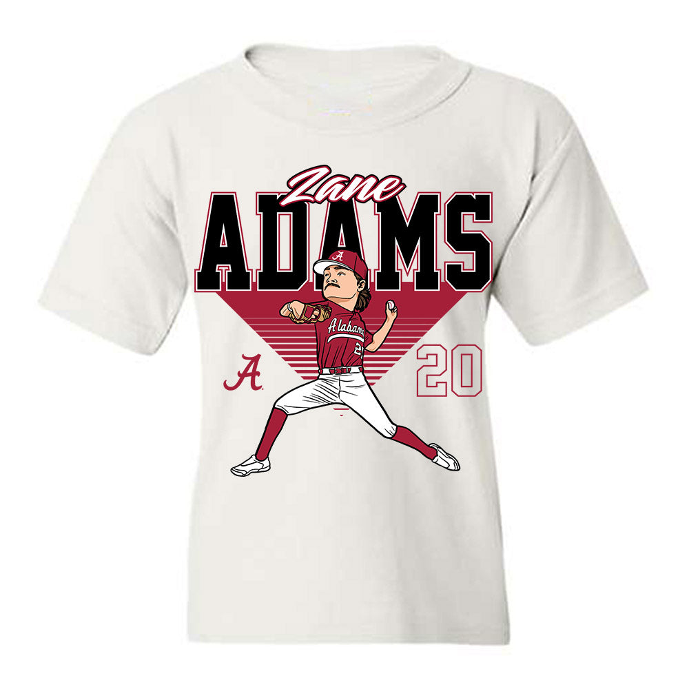 Alabama - NCAA Baseball : Zane Adams - Caricature Youth T-Shirt Hoodie, Sweatshirt | CoreVibeTees.com