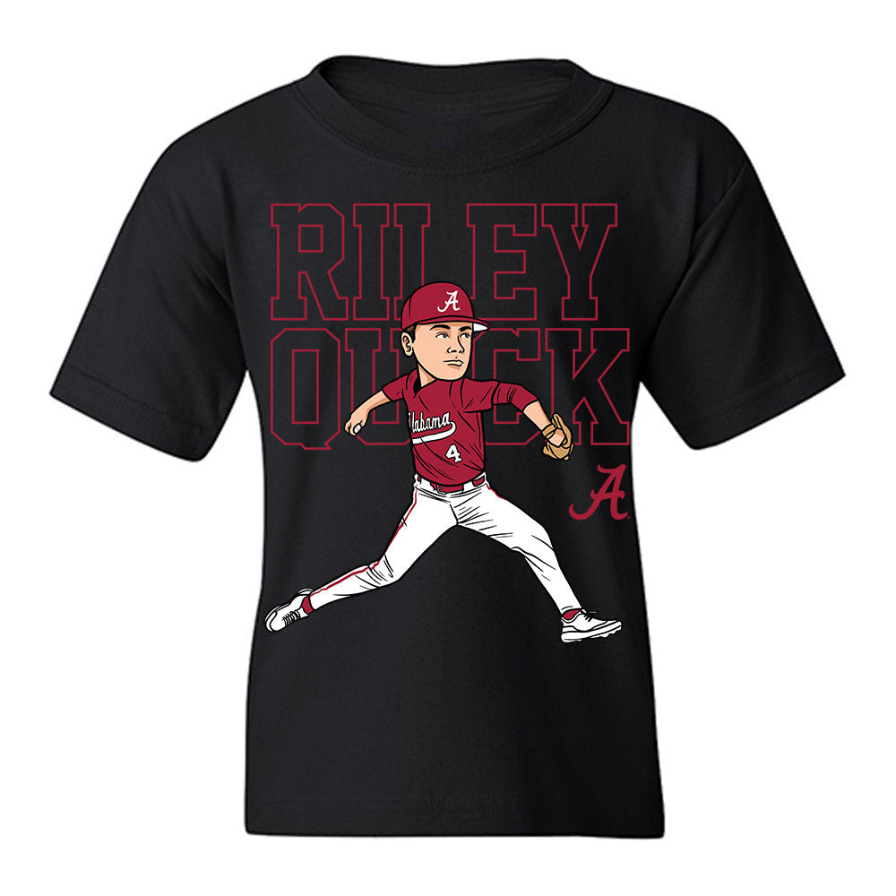 Alabama - NCAA Baseball : Riley Quick - Caricature Youth T-Shirt Hoodie, Sweatshirt | CoreVibeTees.com