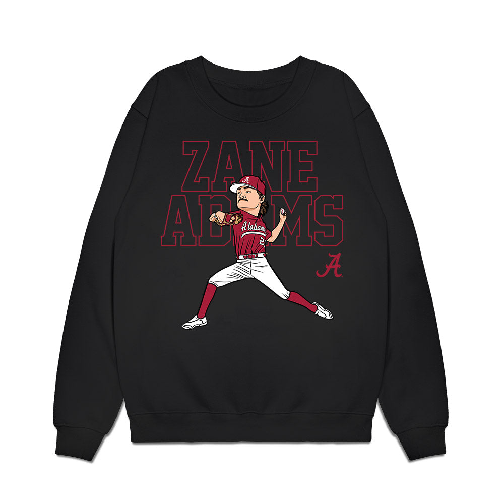 Alabama - NCAA Baseball : Zane Adams - Caricature Premium Crewneck Sweatshirt T-Shirts, Hoodie | CoreVibeTees.com