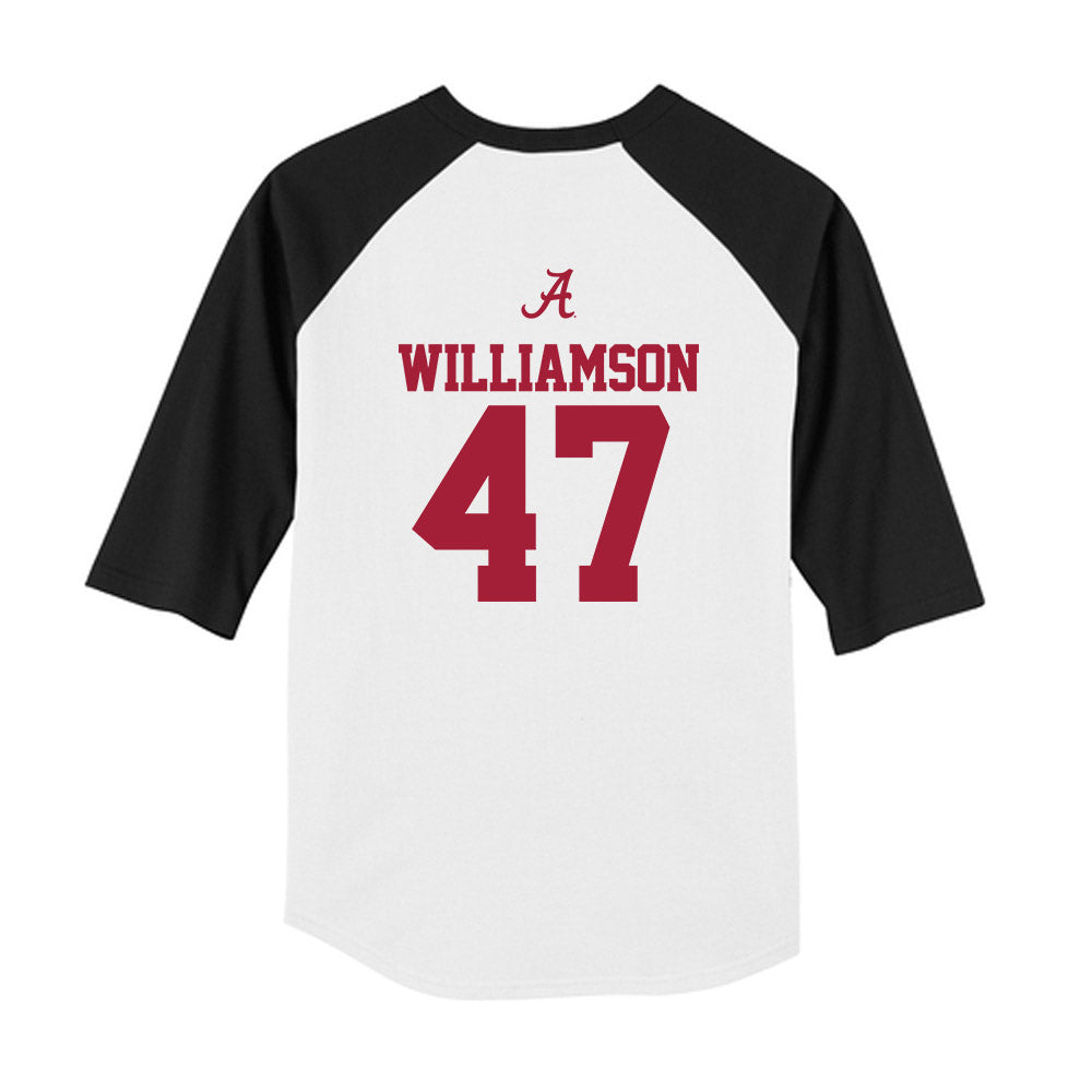 Alabama - NCAA Baseball : Jojo Williamson - USA Raglan Youth Raglan T-Shirt Hoodie, Sweatshirt | CoreVibeTees.com (Image 2)
