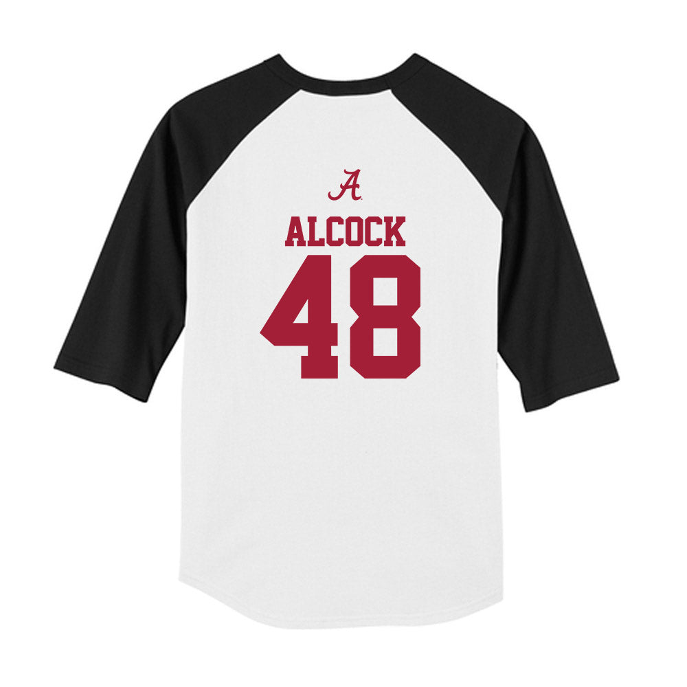 Alabama - NCAA Baseball : Bobby Alcock - USA Raglan Youth Raglan T-Shirt Hoodie, Sweatshirt | CoreVibeTees.com (Image 2)