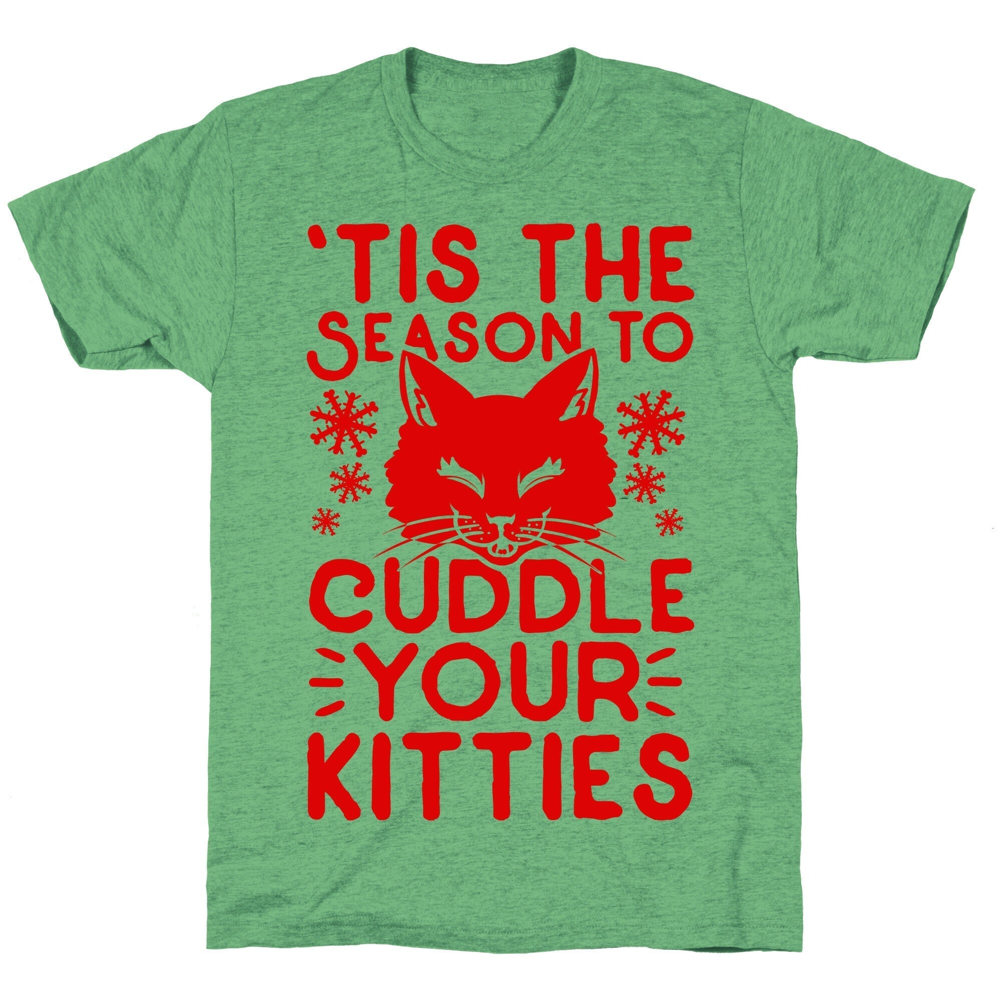 'Tis the Season to Cuddle Your Kitties Unisex Triblend Tee Hoodie, Sweatshirt | CoreVibeTees.com (Image 1)