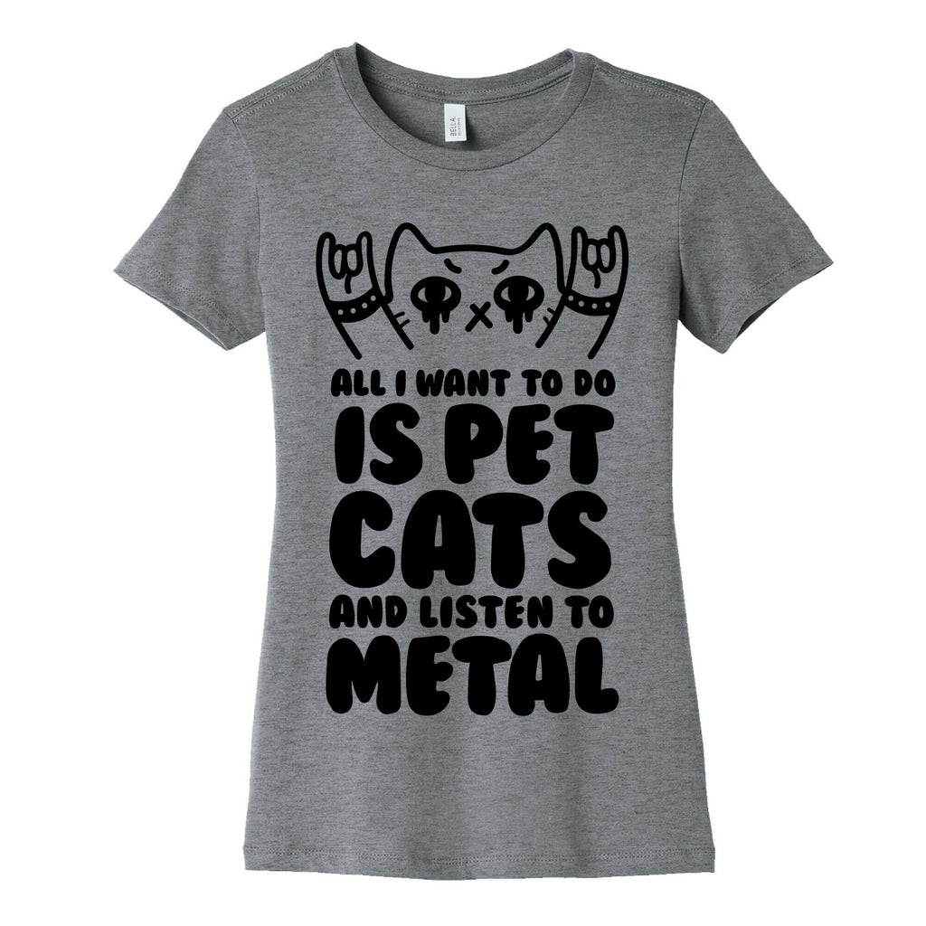 All I Want To Do Is Pet Cats And Listen To Metal Women's Cotton Tee Hoodie, Sweatshirt | CoreVibeTees.com (Image 2)