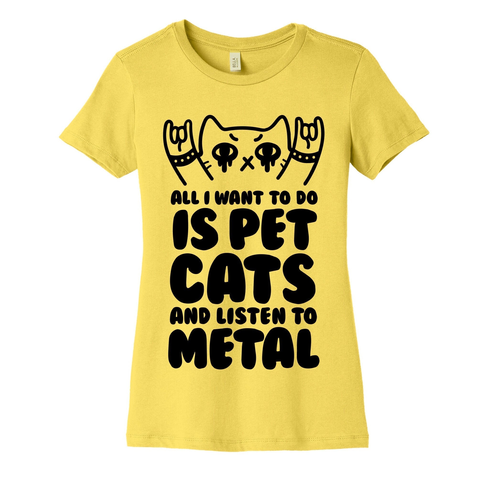 All I Want To Do Is Pet Cats And Listen To Metal Women's Cotton Tee Hoodie, Sweatshirt | CoreVibeTees.com (Image 3)