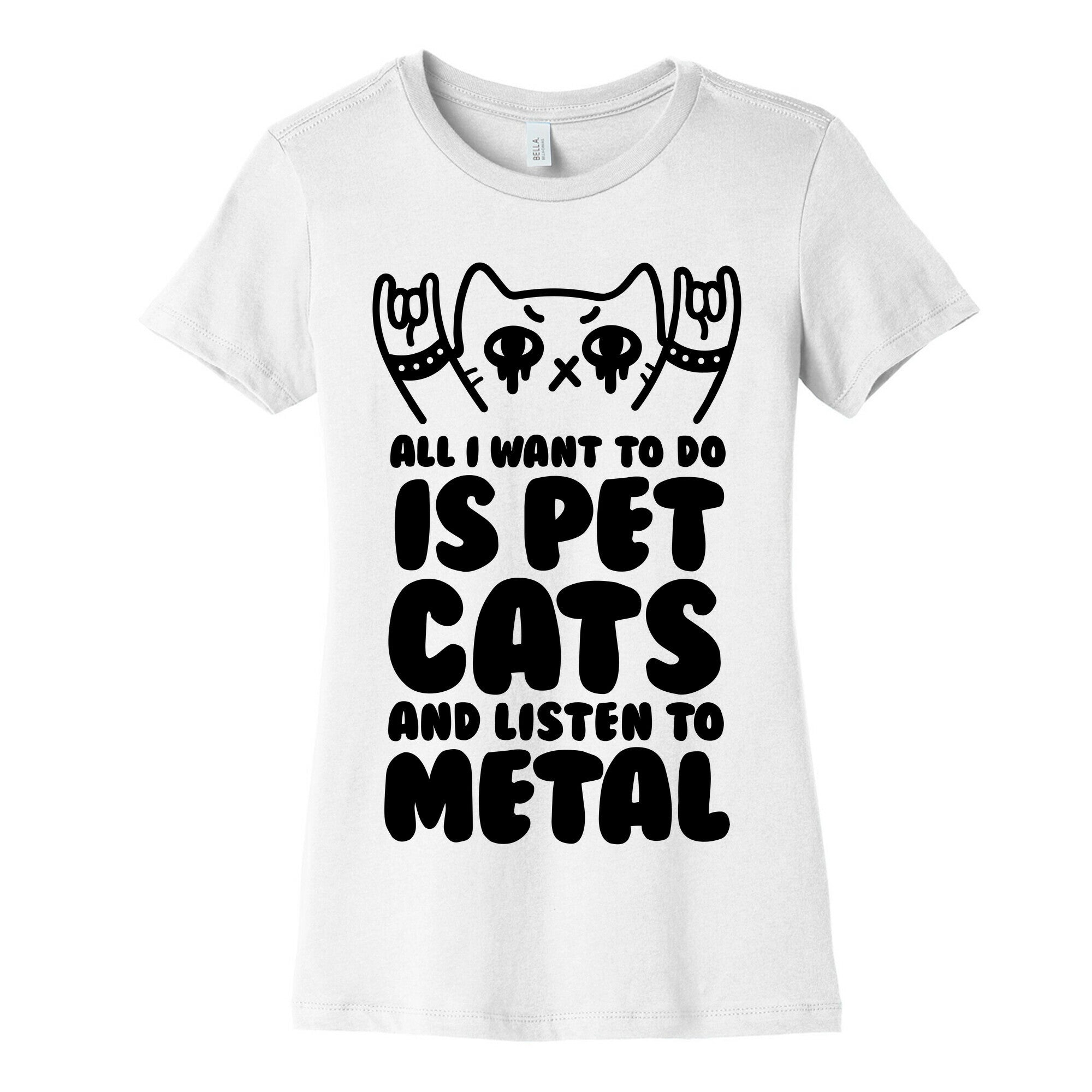 All I Want To Do Is Pet Cats And Listen To Metal Women's Cotton Tee Hoodie, Sweatshirt | CoreVibeTees.com (Image 4)