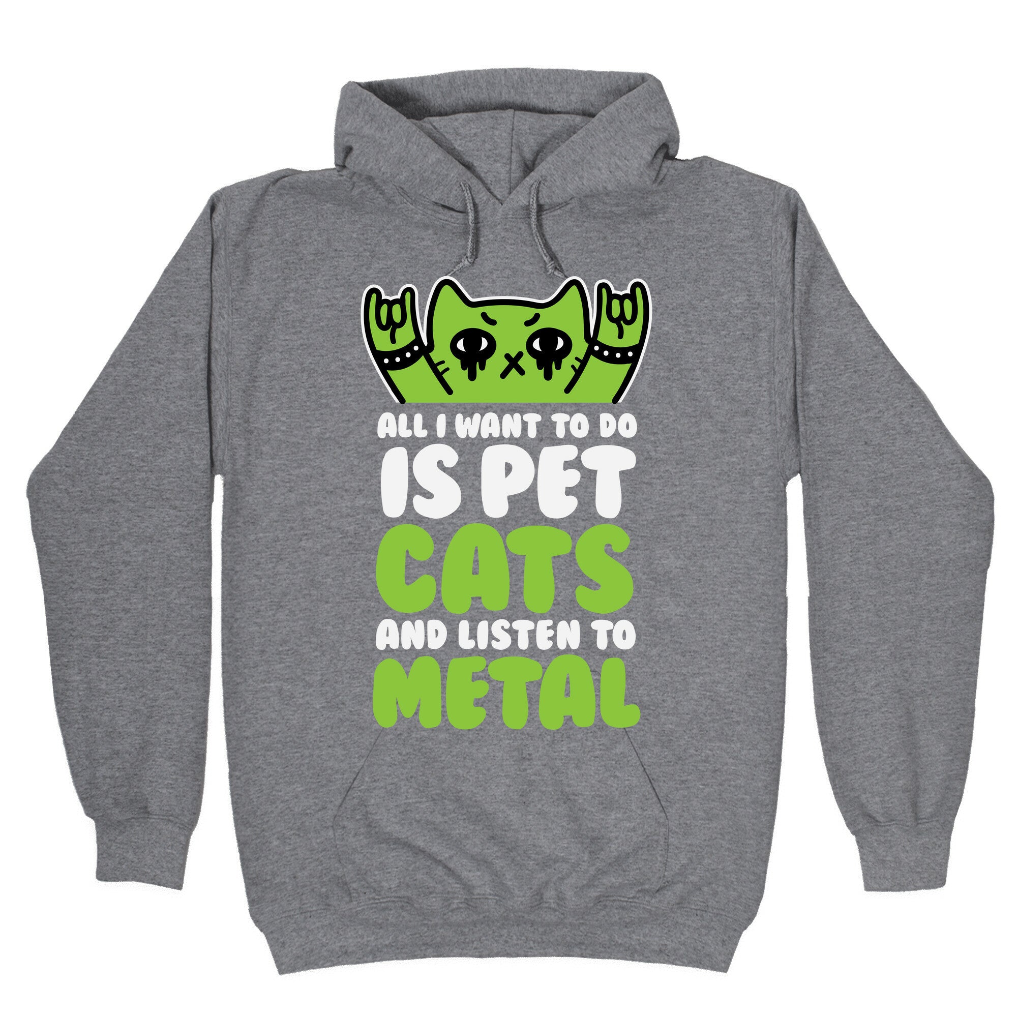 All I Want To Do Is Pet Cats And Listen To Metal Hoodie T-Shirts, Sweatshirt | CoreVibeTees.com (Image 1)