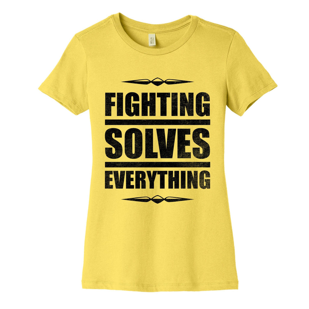 Fighting Solves Everything Women's Cotton Tee Hoodie, Sweatshirt | CoreVibeTees.com (Image 3)