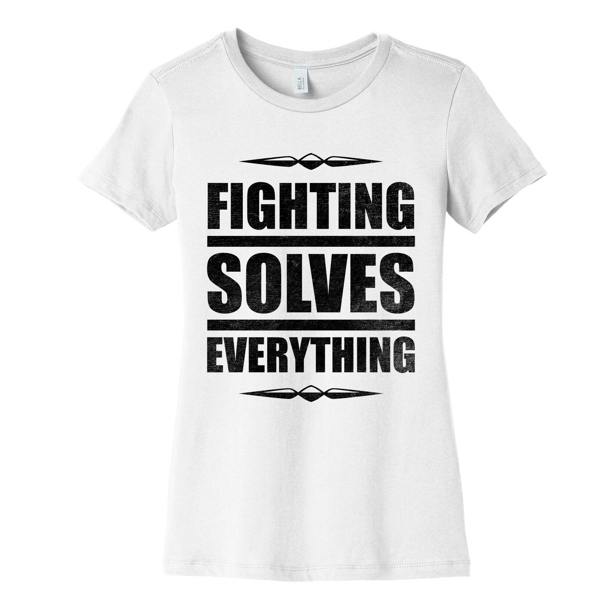 Fighting Solves Everything Women's Cotton Tee Hoodie, Sweatshirt | CoreVibeTees.com (Image 4)