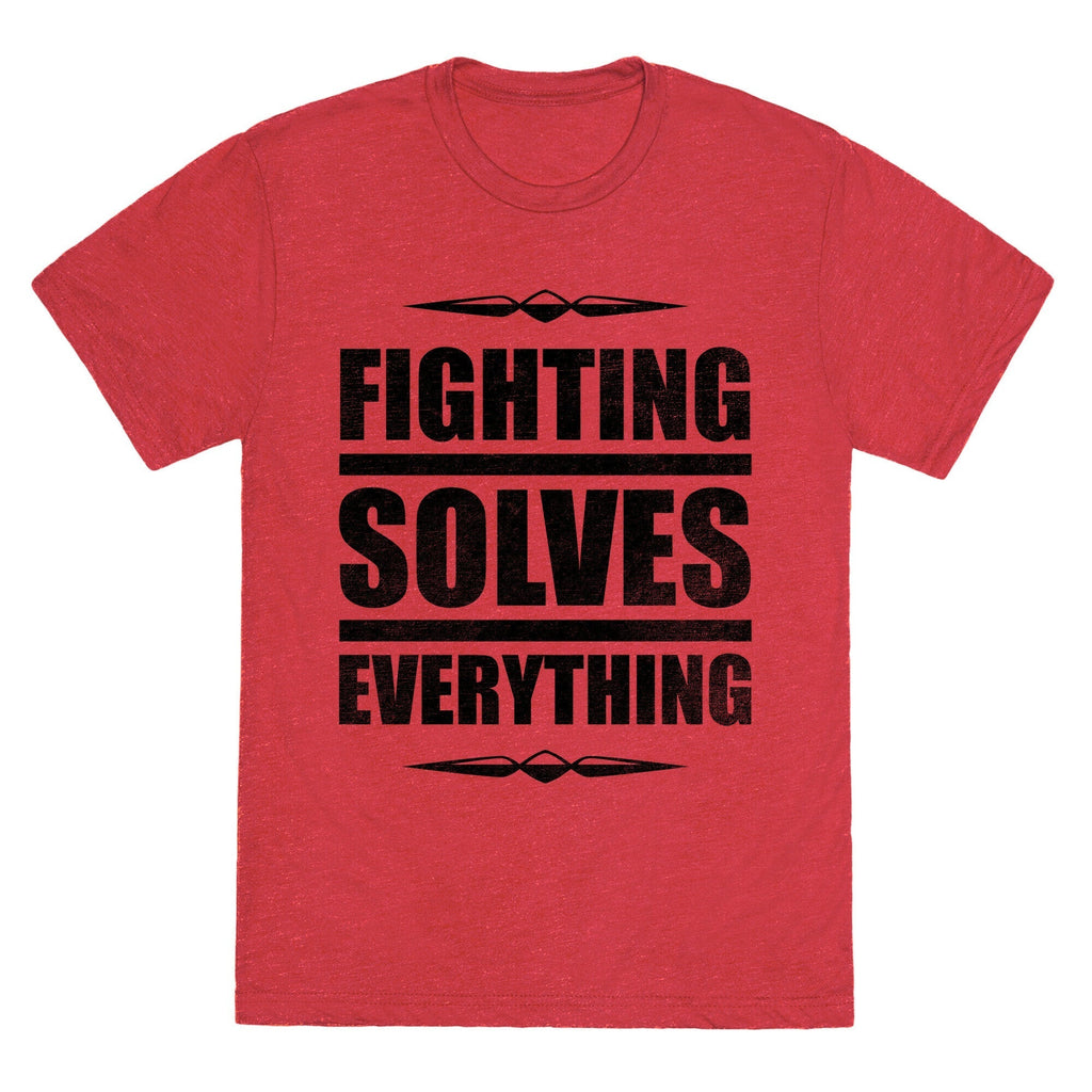 Fighting Solves Everything Unisex Triblend Tee Hoodie, Sweatshirt | CoreVibeTees.com (Image 2)