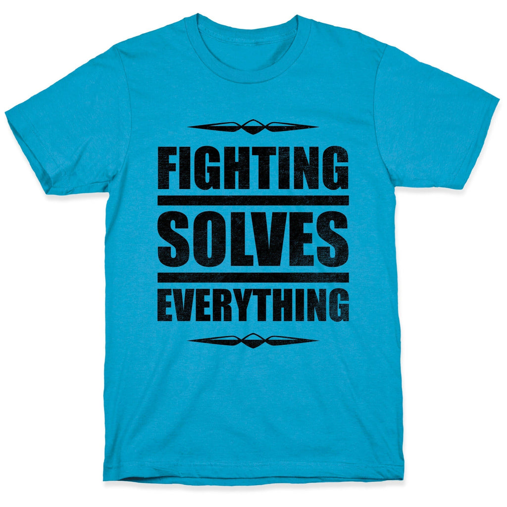 Fighting Solves Everything Unisex Triblend Tee Hoodie, Sweatshirt | CoreVibeTees.com (Image 4)