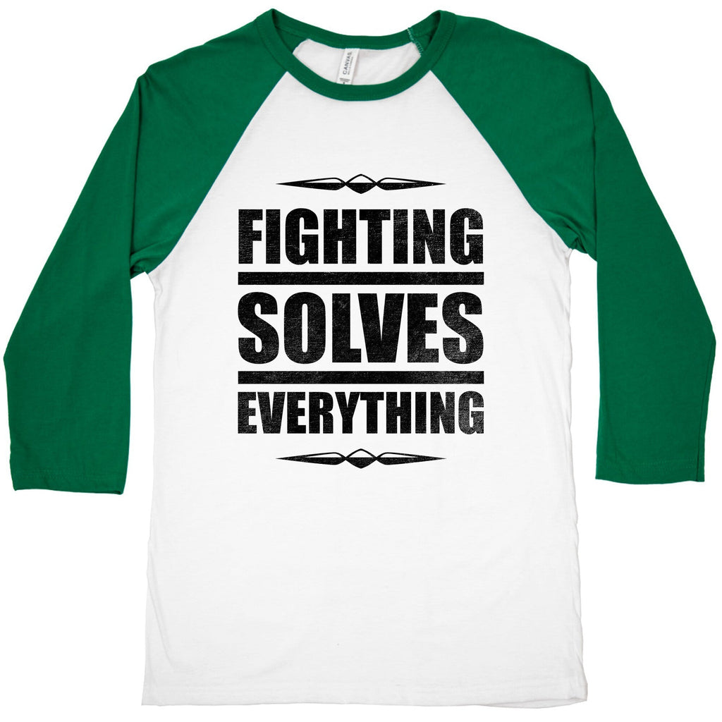 Fighting Solves Everything Baseball Tee Hoodie, Sweatshirt | CoreVibeTees.com (Image 2)