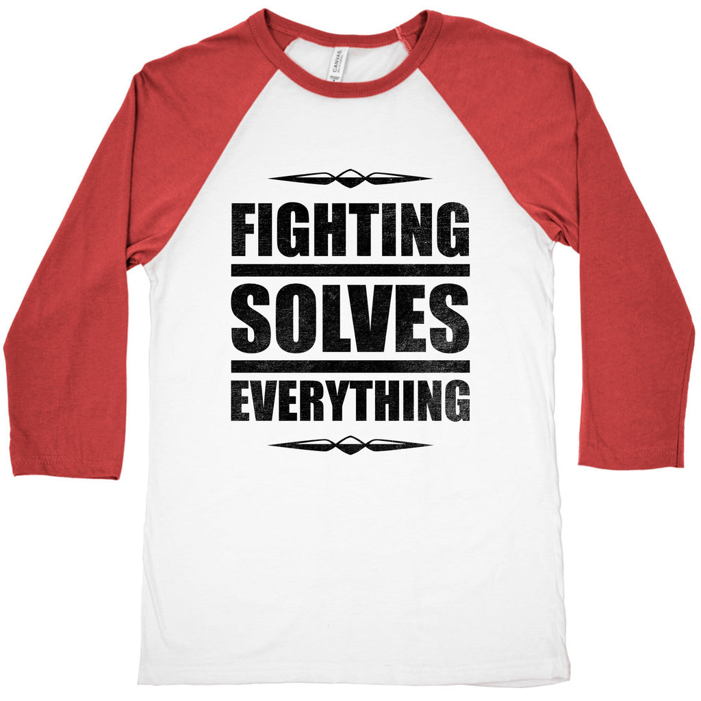 Fighting Solves Everything Baseball Tee Hoodie, Sweatshirt | CoreVibeTees.com (Image 1)