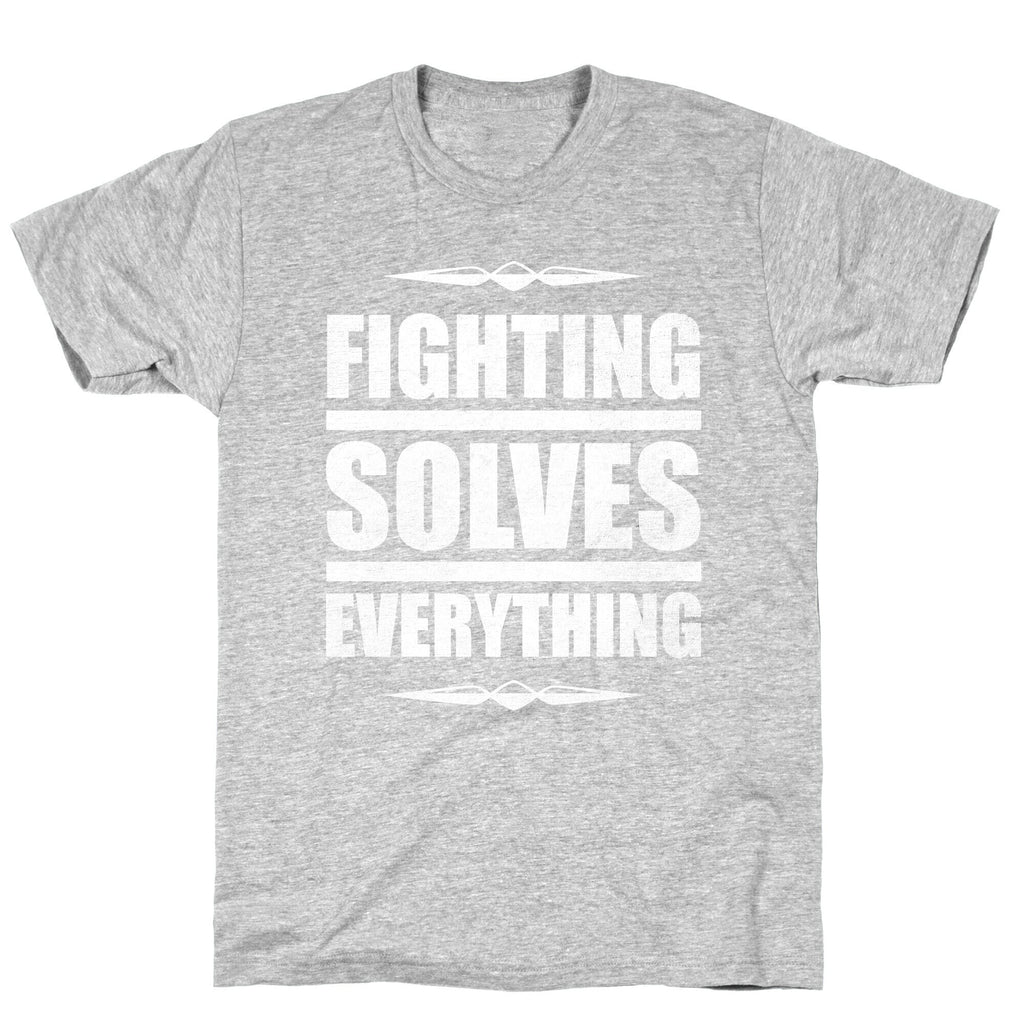 Fighting Solves Everything (White Ink) T-Shirt Hoodie, Sweatshirt | CoreVibeTees.com (Image 2)