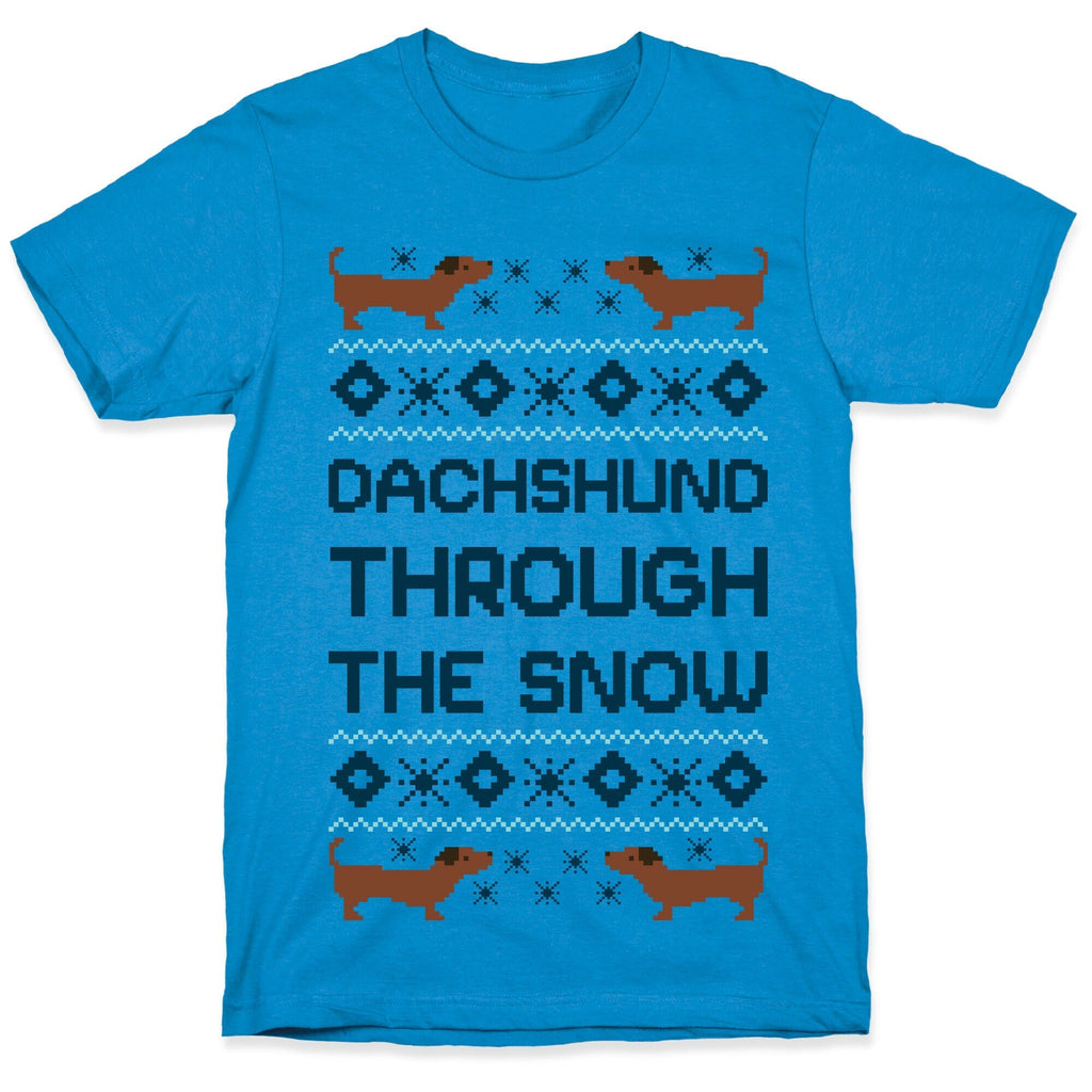 Dachshund Through The Snow T-Shirt Hoodie, Sweatshirt | CoreVibeTees.com (Image 1)