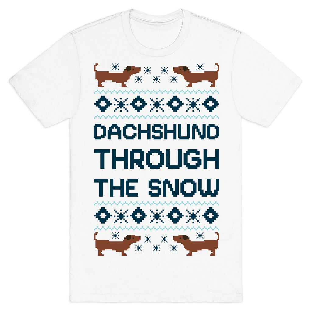 Dachshund Through The Snow T-Shirt Hoodie, Sweatshirt | CoreVibeTees.com (Image 2)