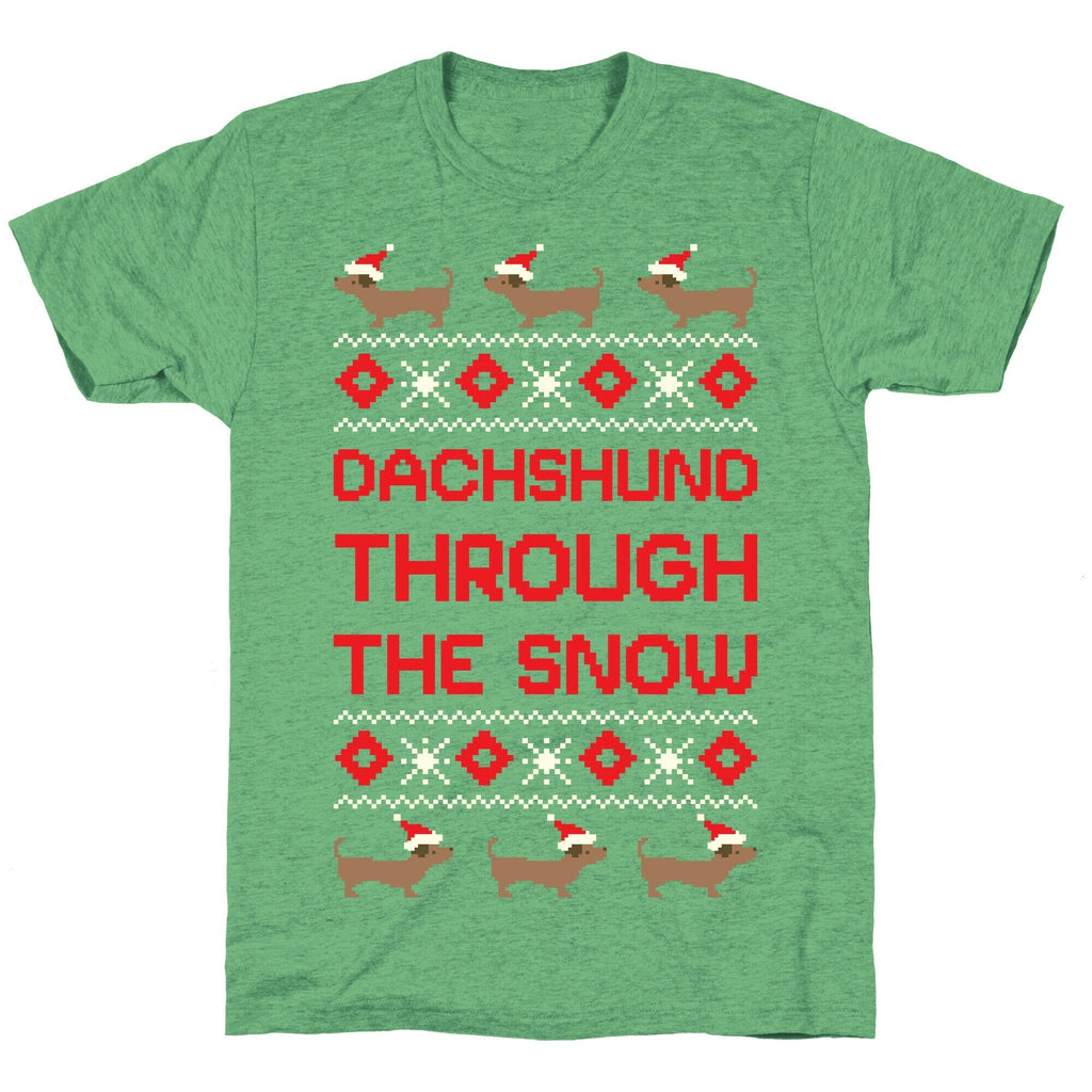 Dachshund Through The Snow Unisex Triblend Tee Style001 Hoodie, Sweatshirt | CoreVibeTees.com (Image 2)