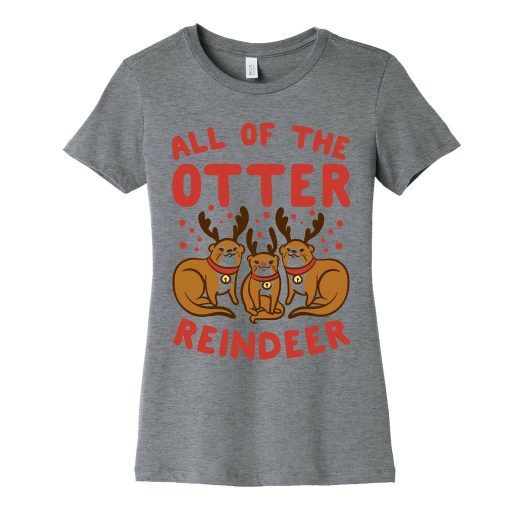 All of The Otter Reindeer Women's Cotton Tee Hoodie, Sweatshirt | CoreVibeTees.com (Image 2)