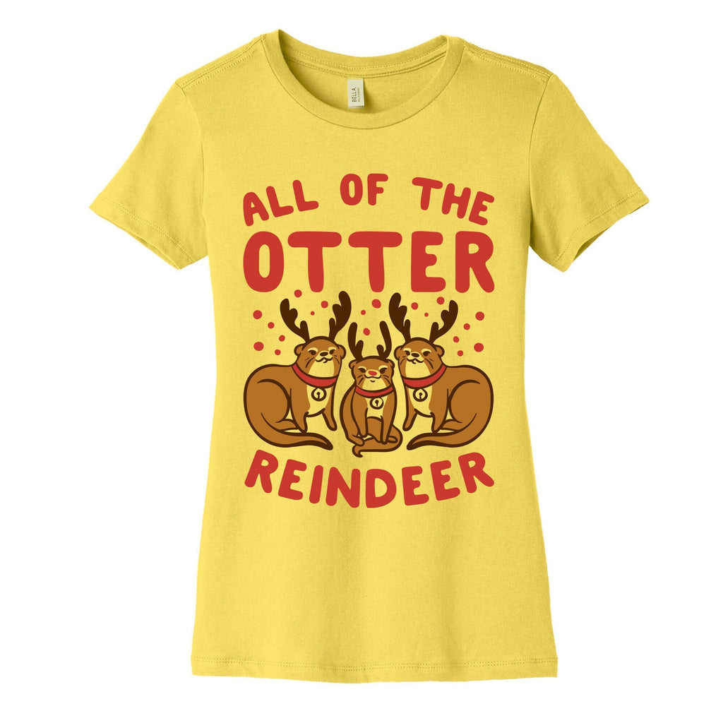 All of The Otter Reindeer Women's Cotton Tee Hoodie, Sweatshirt | CoreVibeTees.com (Image 3)