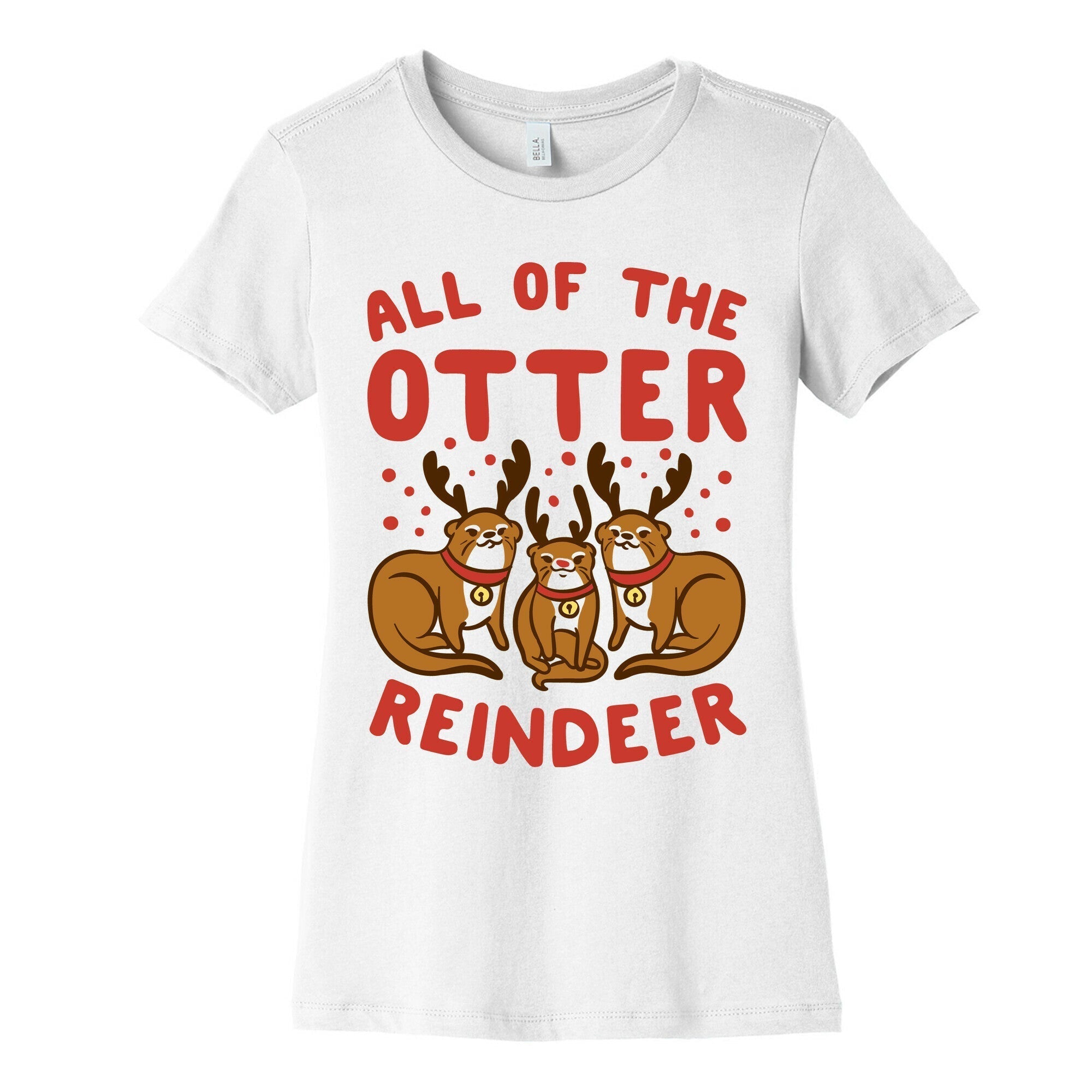 All of The Otter Reindeer Women's Cotton Tee Hoodie, Sweatshirt | CoreVibeTees.com (Image 4)