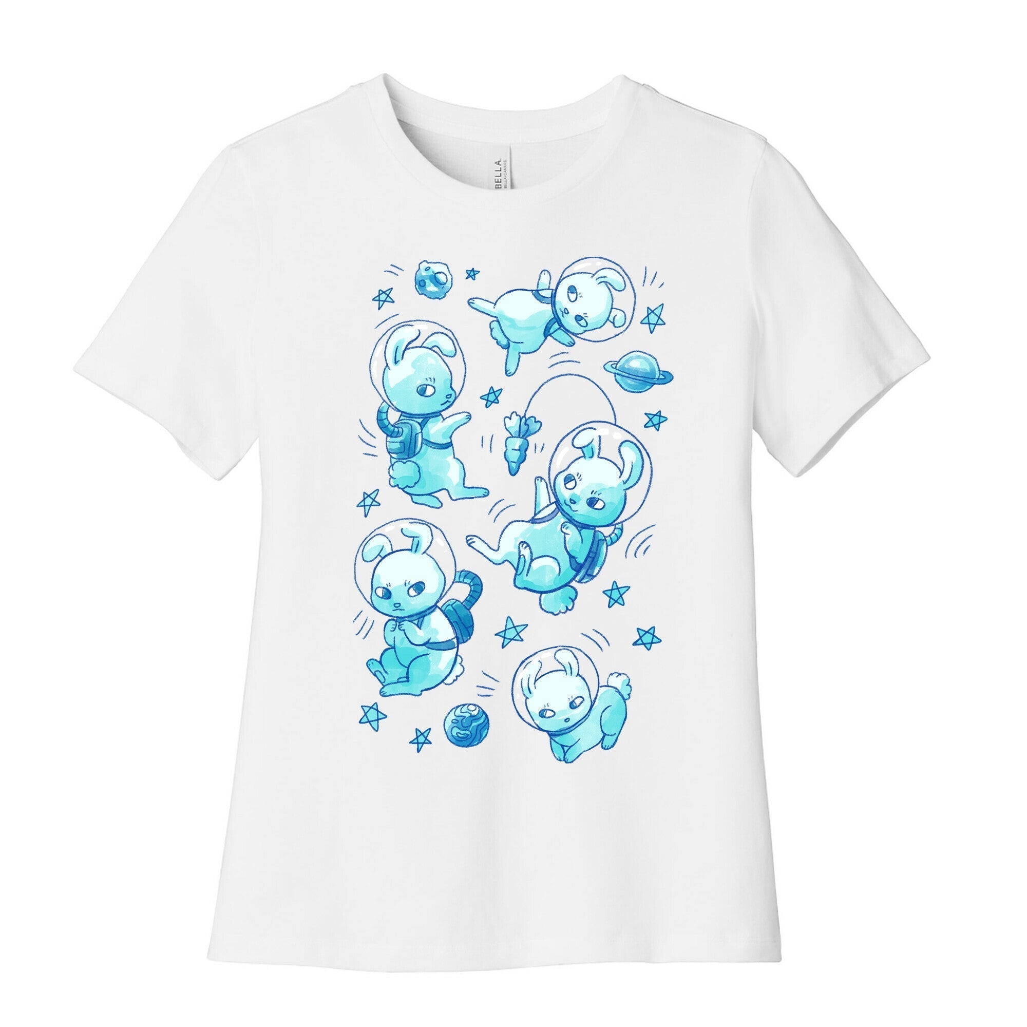 Bunnies In Space Women's Cotton Tee Hoodie, Sweatshirt | CoreVibeTees.com (Image 1)