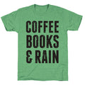 Coffee Books & Rain (Vintage) Unisex Triblend Tee Hoodie, Sweatshirt | CoreVibeTees.com (Image 1)