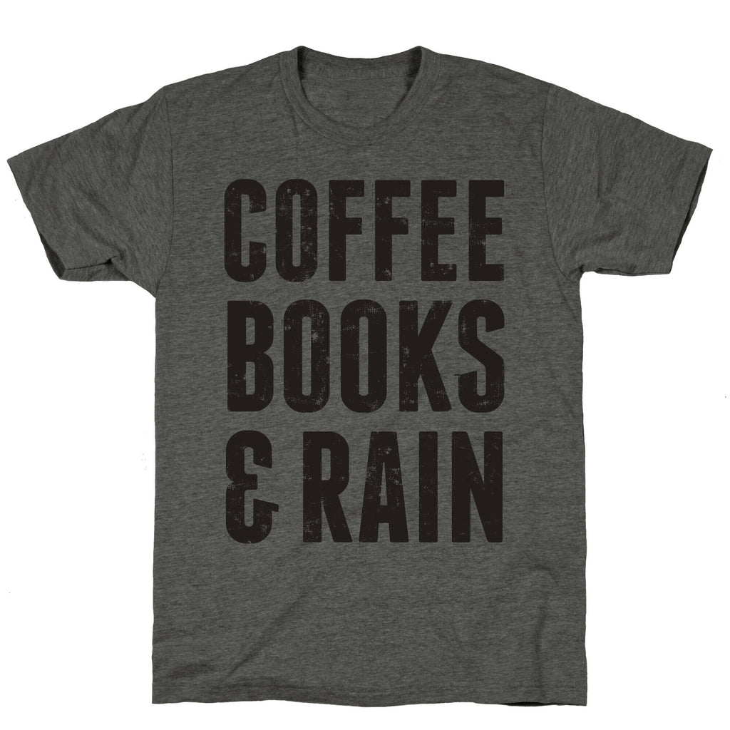 Coffee Books & Rain (Vintage) Unisex Triblend Tee Hoodie, Sweatshirt | CoreVibeTees.com (Image 2)