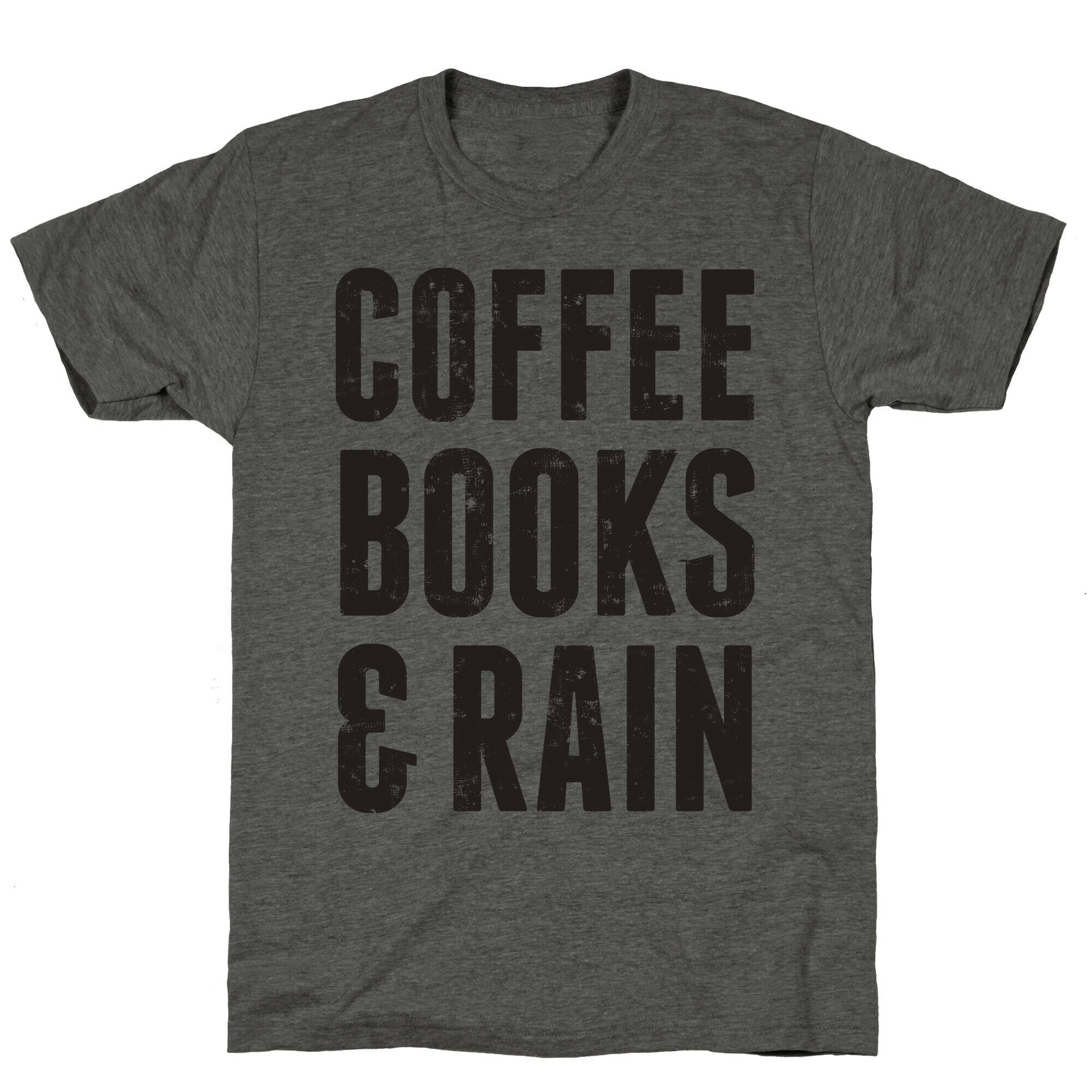 Coffee Books & Rain (Vintage) Unisex Triblend Tee Hoodie, Sweatshirt | CoreVibeTees.com (Image 2)