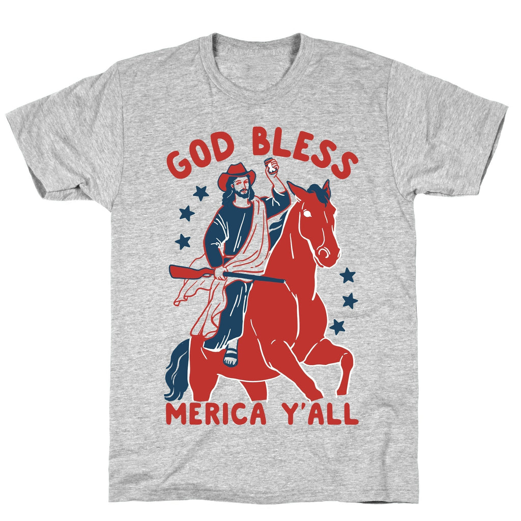 God Bless Merica Y'all: Cowboy Jesus T-Shirt Style001 Hoodie, Sweatshirt | CoreVibeTees.com (Image 3)
