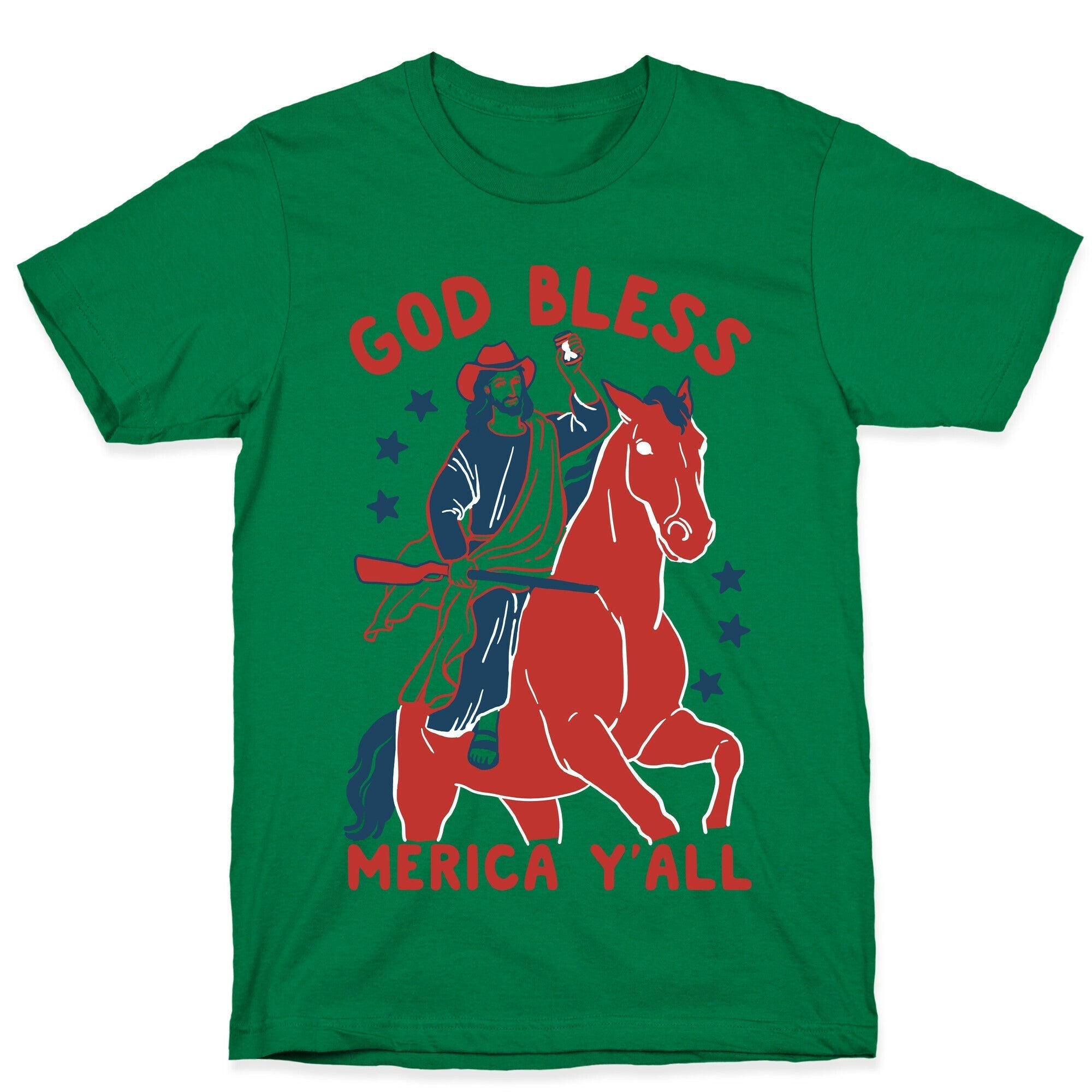 God Bless Merica Y'all: Cowboy Jesus T-Shirt Style001 Hoodie, Sweatshirt | CoreVibeTees.com (Image 4)