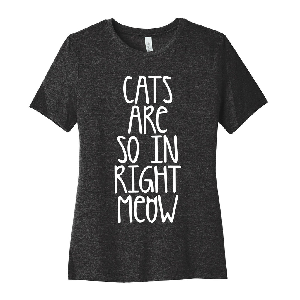 Cats Are So In Right Meow Women's Cotton Tee Hoodie, Sweatshirt | CoreVibeTees.com (Image 1)