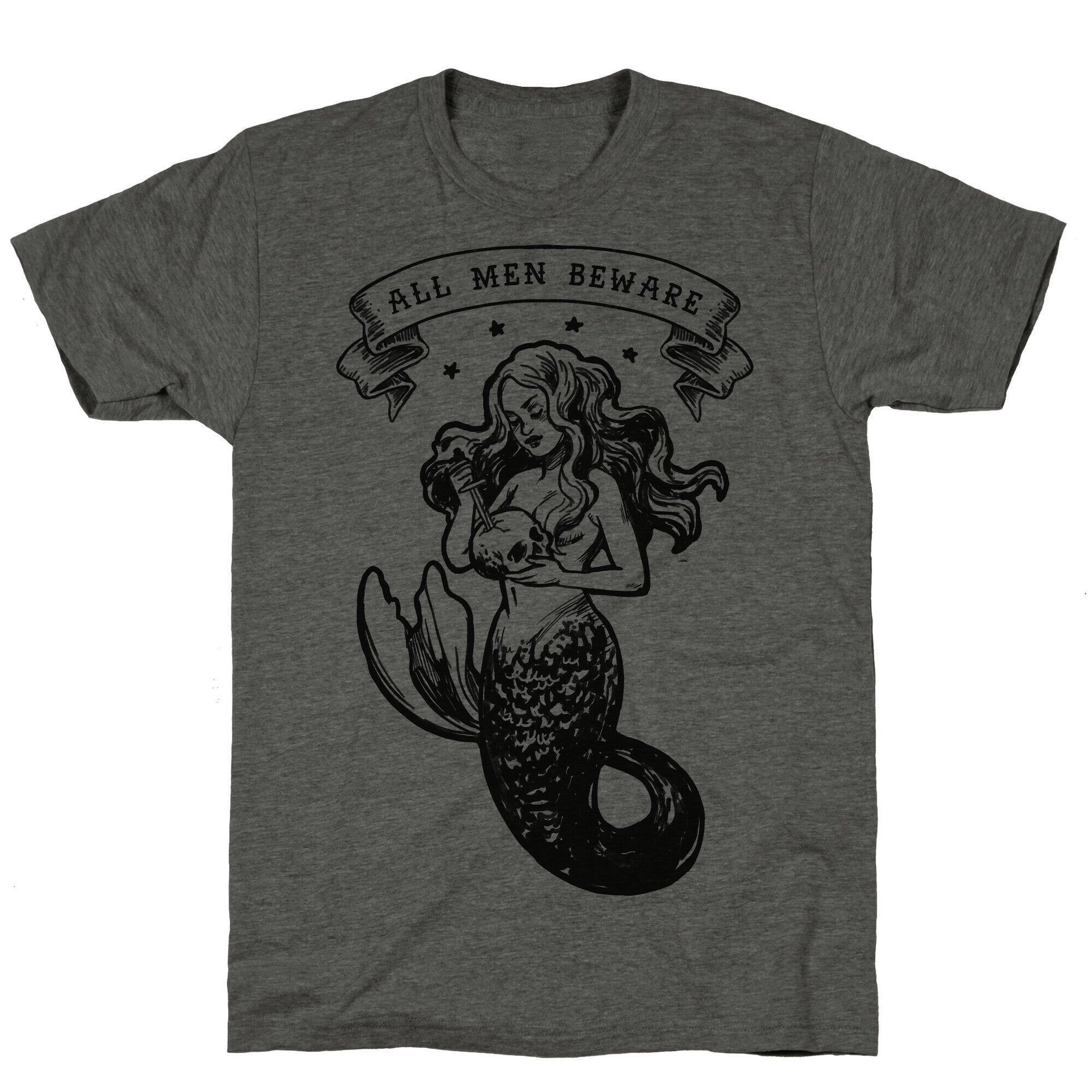 All Men Beware Vintage Mermaid Unisex Triblend Tee Hoodie, Sweatshirt | CoreVibeTees.com (Image 2)