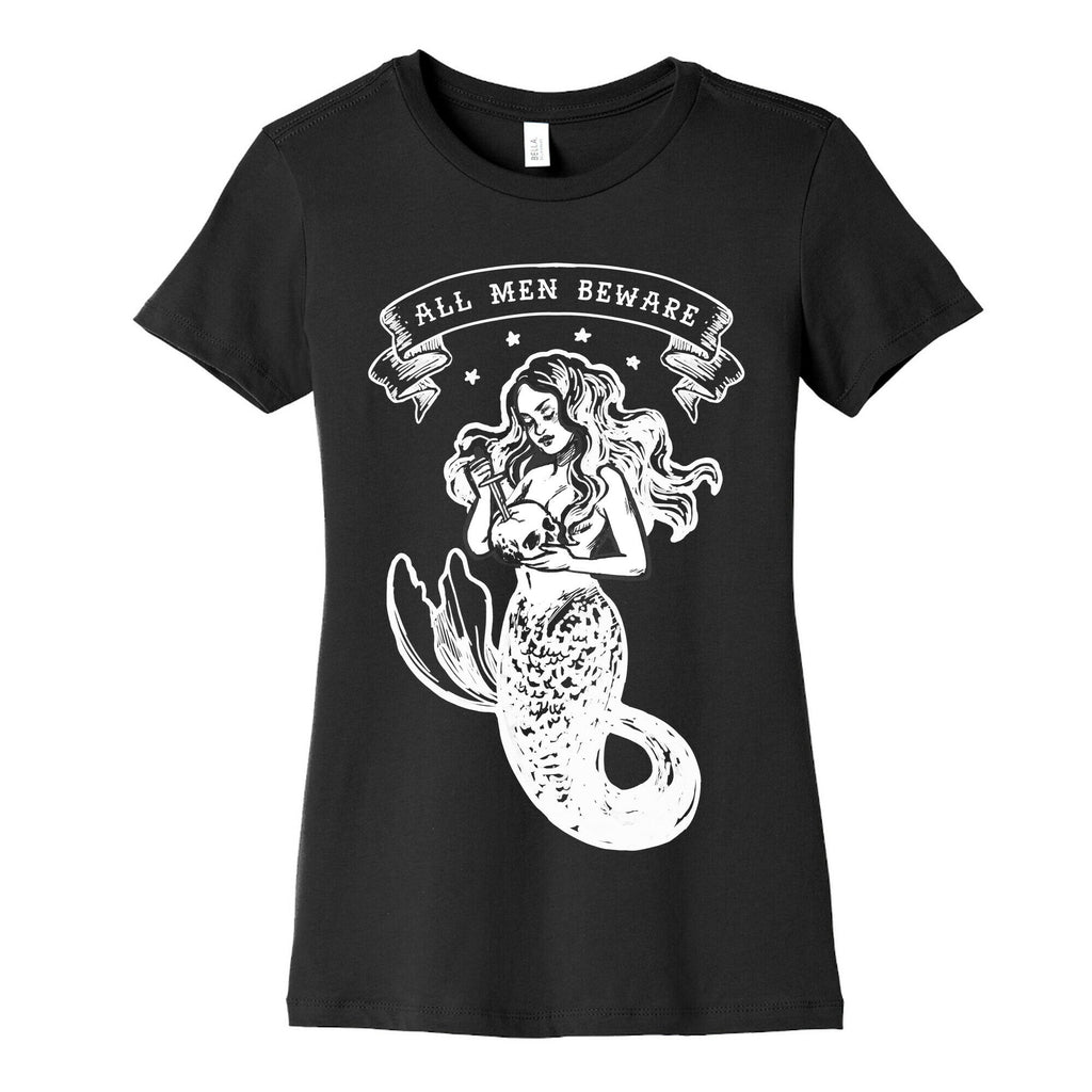 All Men Beware Vintage Mermaid Women's Cotton Tee Hoodie, Sweatshirt | CoreVibeTees.com (Image 5)