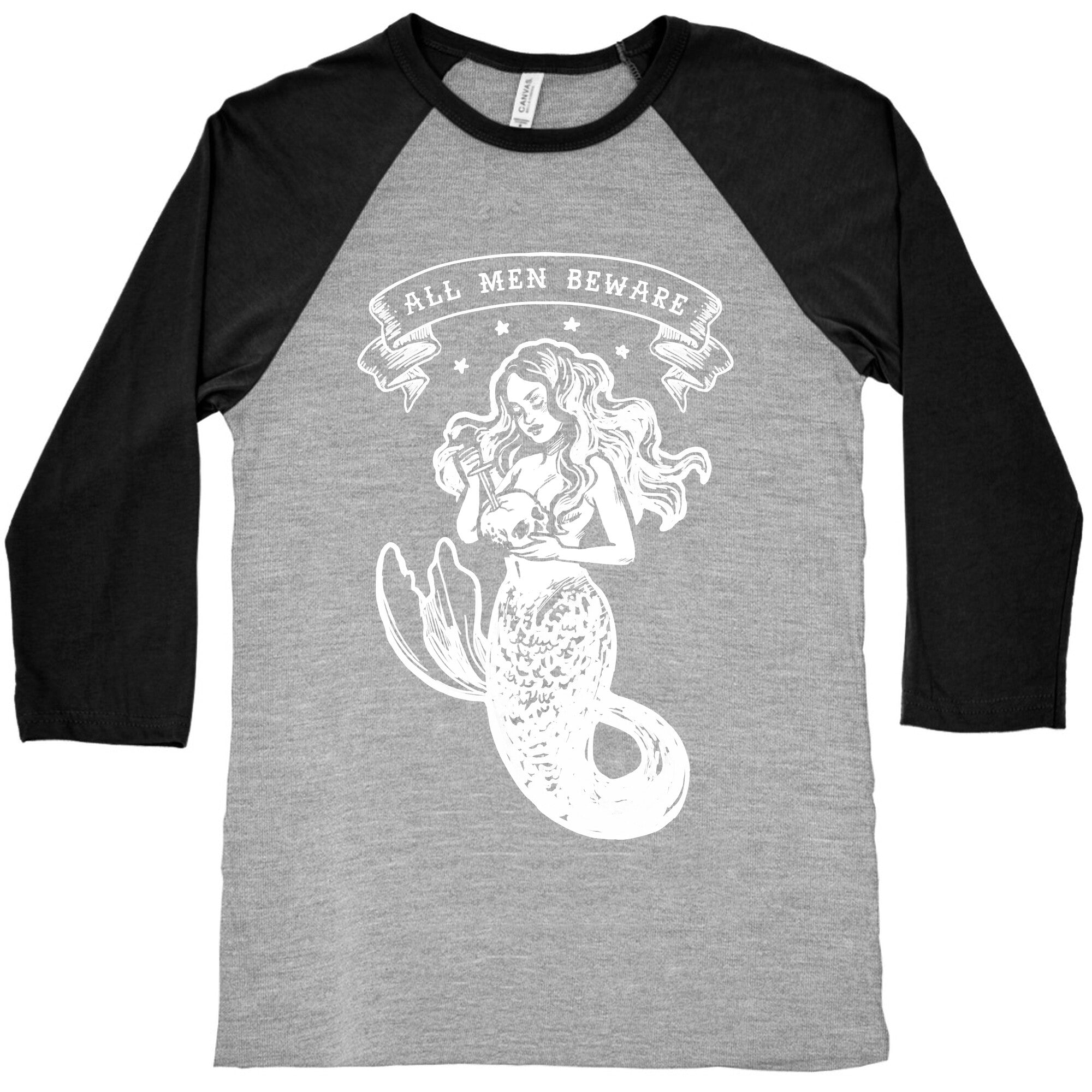 All Men Beware Vintage Mermaid Baseball Tee Hoodie, Sweatshirt | CoreVibeTees.com (Image 2)