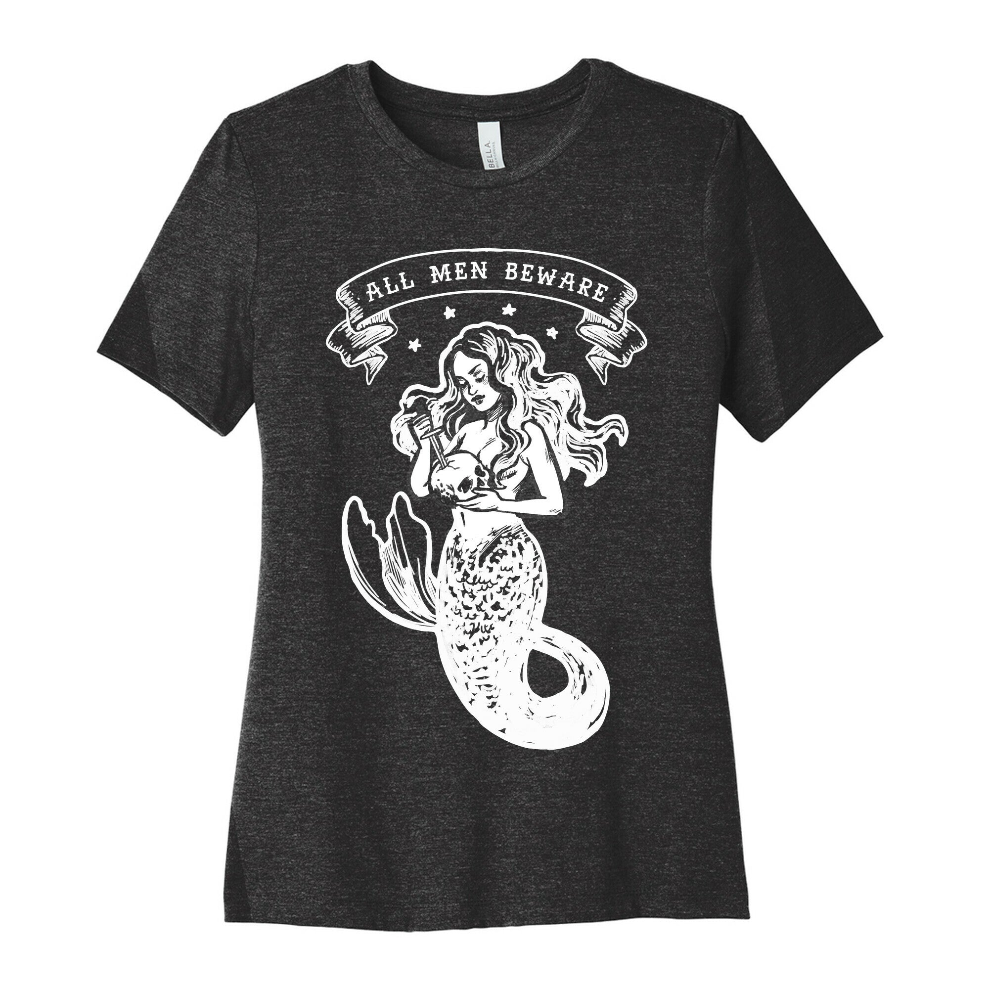 All Men Beware Vintage Mermaid Women's Cotton Tee Hoodie, Sweatshirt | CoreVibeTees.com (Image 1)
