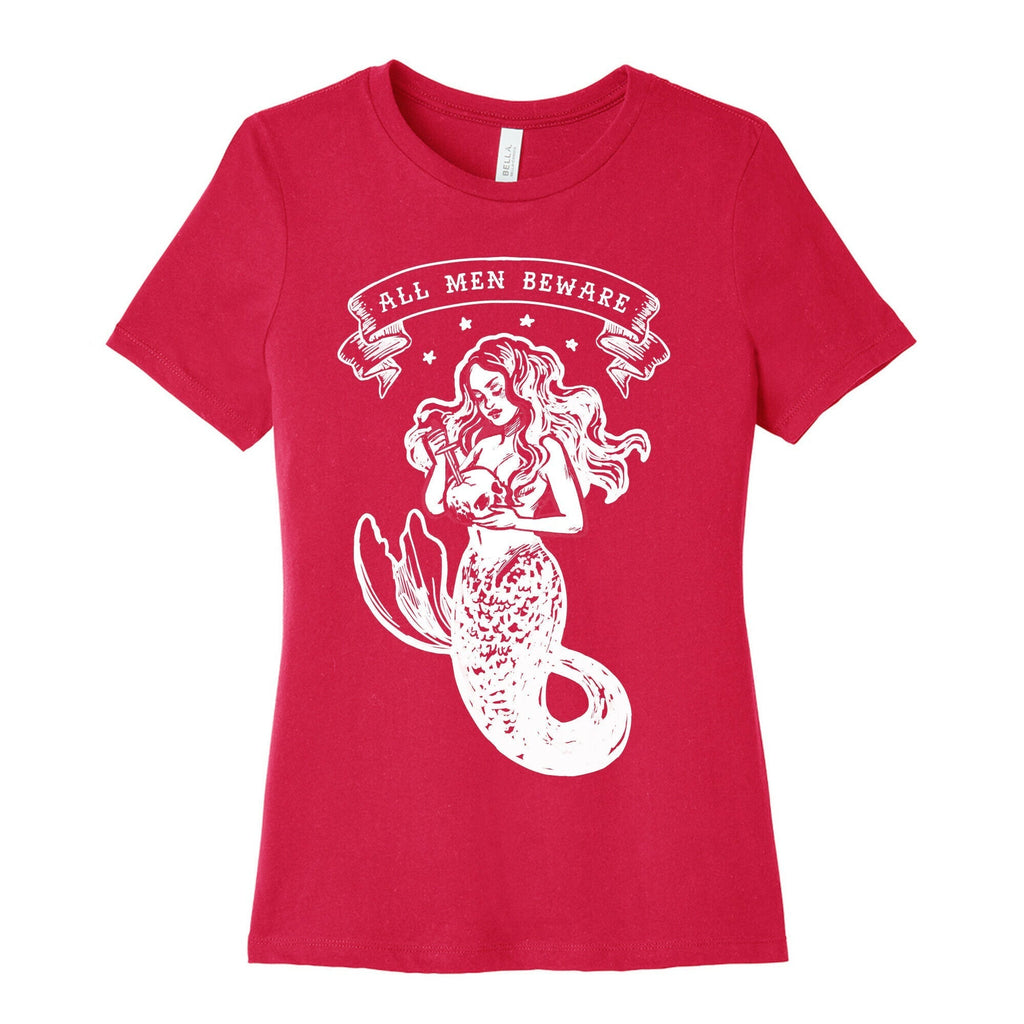 All Men Beware Vintage Mermaid Women's Cotton Tee Hoodie, Sweatshirt | CoreVibeTees.com (Image 2)