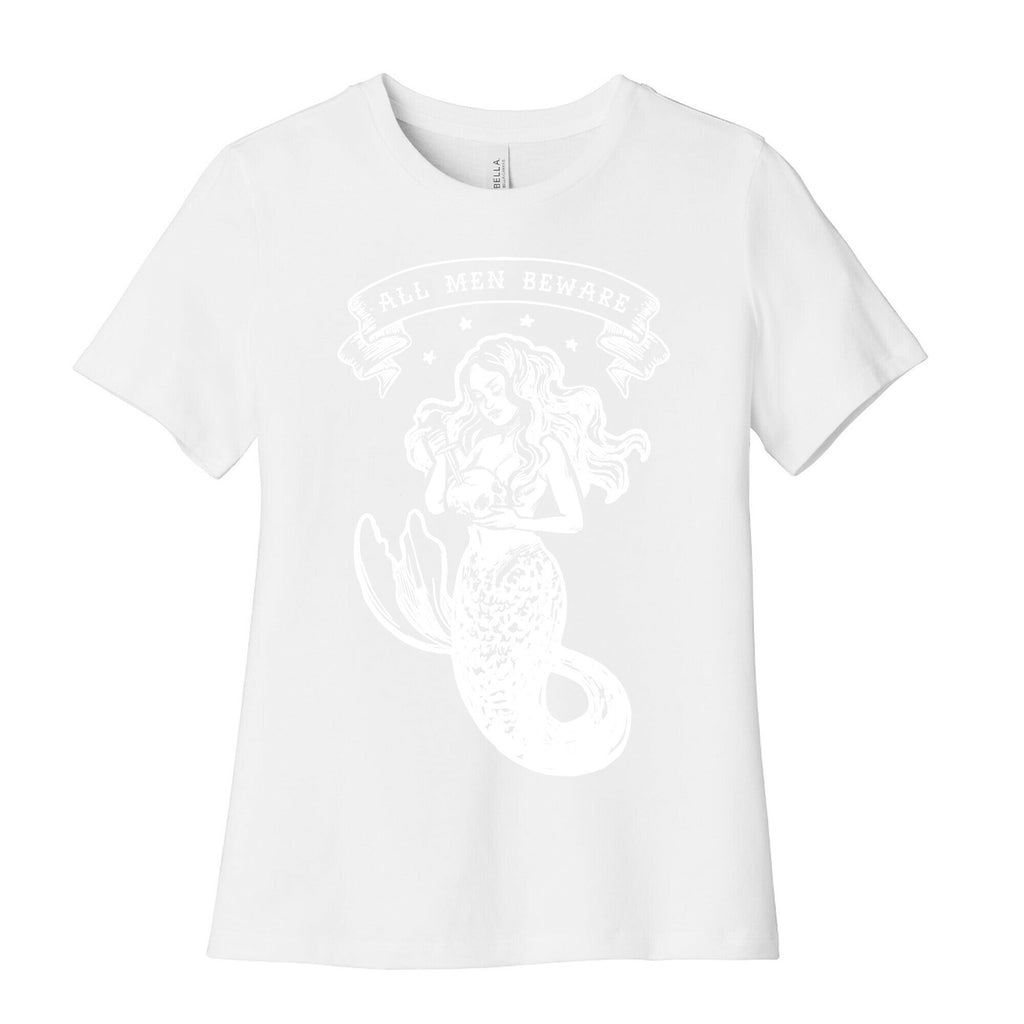 All Men Beware Vintage Mermaid Women's Cotton Tee Hoodie, Sweatshirt | CoreVibeTees.com (Image 4)
