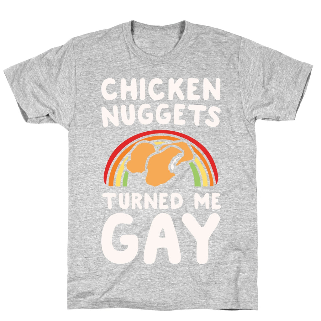 Chicken Nuggets Turned Me Gay White Print T-Shirt Hoodie, Sweatshirt | CoreVibeTees.com (Image 2)