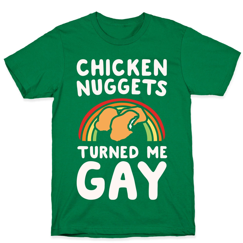 Chicken Nuggets Turned Me Gay White Print T-Shirt Hoodie, Sweatshirt | CoreVibeTees.com (Image 3)