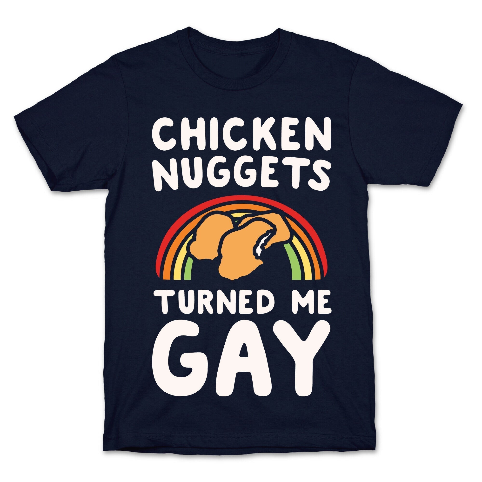 Chicken Nuggets Turned Me Gay White Print T-Shirt Hoodie, Sweatshirt | CoreVibeTees.com (Image 4)