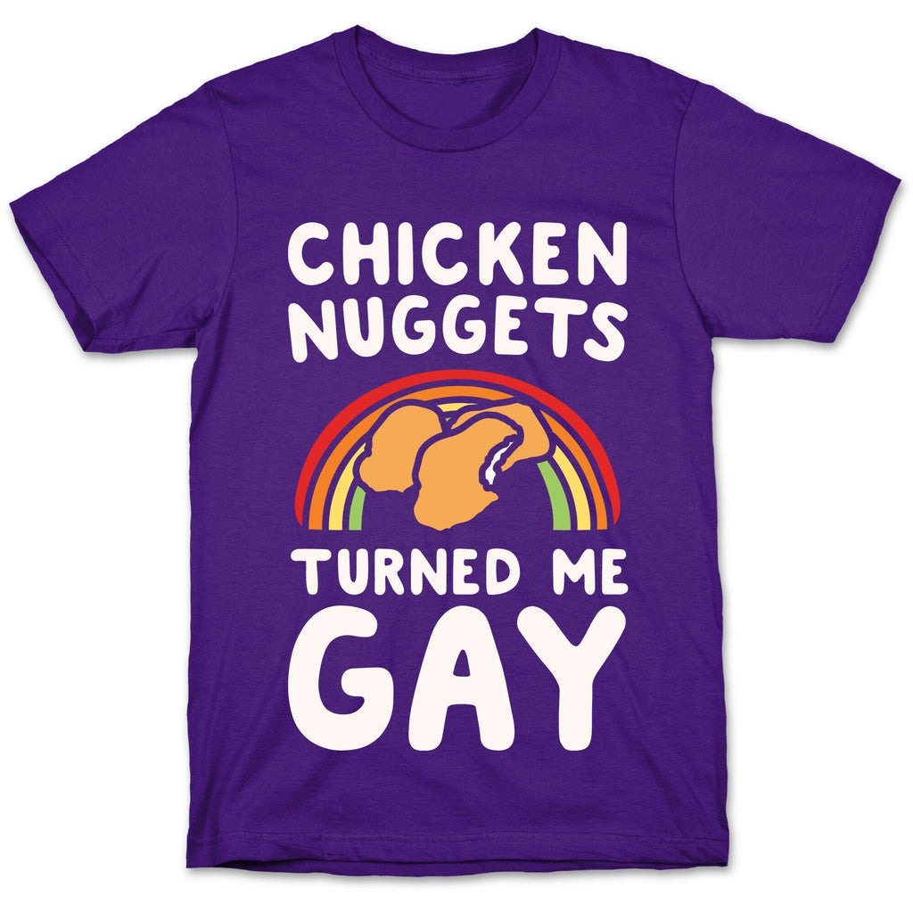 Chicken Nuggets Turned Me Gay White Print T-Shirt Hoodie, Sweatshirt | CoreVibeTees.com (Image 5)